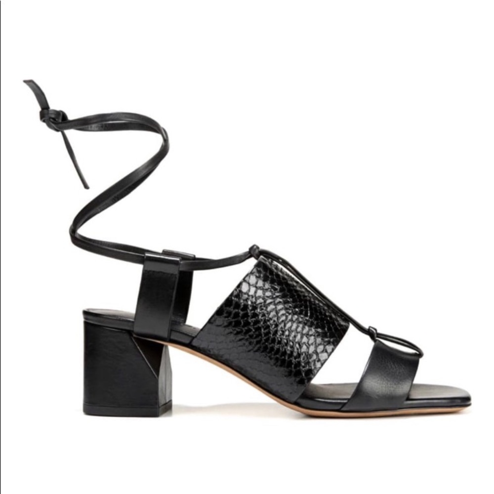 Vince Dunaway Strappy Block Sandal Black Leather